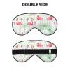 Floral Flamingo Botany Print Fashion Block Out Light Eye Mask 7.9X4 inch for Air Travel Full Night Sleeping view 2