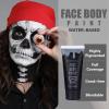 BOBISUKA Black Face Body Paint, Water Based Face Painting for Art Theater Halloween Party Cosplay Clown SFX Makeup for Women Adults, Non-Toxic Washable view 4