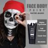 BOBISUKA White Face Body Paint, Water Based Face Painting for Art Theater Halloween Party Cosplay Clown SFX Makeup for Women Adults, Non-Toxic Washable view 4