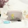 Personalized Cosmetic Bag - Costom Name & Birth Flower Travel Makeup Bag Pouch Gift Ideal for Women Bride Friend Mom Wedding Birthday (brown) view 4