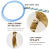 1Pack 35" Hair Ties for Sports Beach Swimming Surf, Elastic Ponytail Holders for Long Thick Curly Hair - No Damage, Strong, Hand Braided (Blue+Yellow) view 3