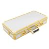 Barber Carrying Case, Stylist Tool Box Professional Salon Hair Cutting Grooming Kit Storage Organizer with Adjustable Shoulder Strap for Clippers, Scissors, Barber Supplies (White+Gold) view 1