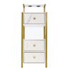 Salon Station, Beauty Salon Station for Hair Stylist, Beauty Storage Cabinet with 3 Drawers & 2 Hair Dryer Slots, Makeup Organizer Hair Stations for Barber, Cosmetic Studio (Marble Color+Gold) view 1