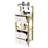 Salon Station, Beauty Salon Station for Hair Stylist, Beauty Storage Cabinet with 3 Drawers & 2 Hair Dryer Slots, Makeup Organizer Hair Stations for Barber, Cosmetic Studio (Marble Color+Gold) view 3