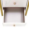 Salon Station, Beauty Salon Station for Hair Stylist, Beauty Storage Cabinet with 3 Drawers & 2 Hair Dryer Slots, Makeup Organizer Hair Stations for Barber, Cosmetic Studio (Marble Color+Gold) view 4