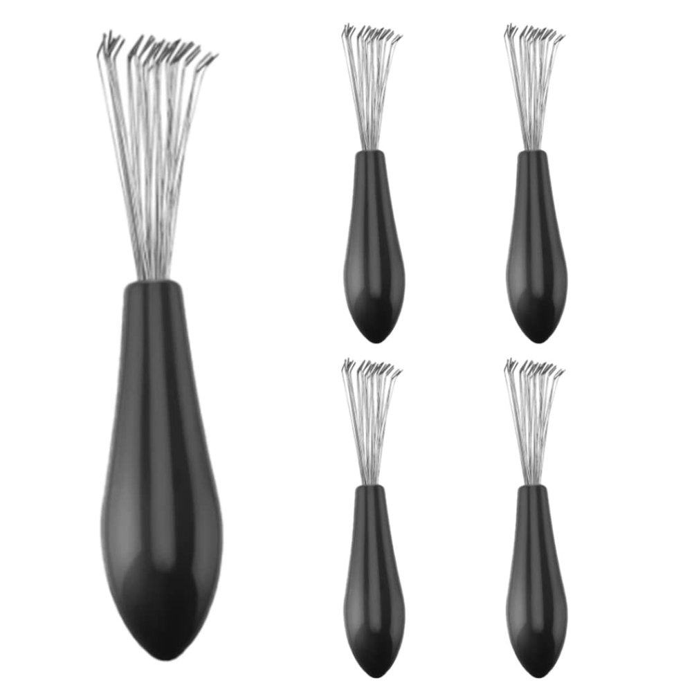 SHITOOMFE comb cleaning tool Hair Brush Cleaner Comb Cleaning Tool Cleaning Claws Mini Hair Dirt Remover with Metal Wire Rake Black 5 Pcs