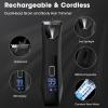Zesuti 2-in-1 Manscape Trimmer for Men,Body & Groin Hair Trimmers for Men,Bikini Trimmer Women- Wet/Dry Electric Razors for Smooth No-Nick Shaving,IPX7 Waterproof Ball Shaver,LED Display,Black view 4