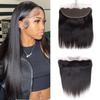 Brazilian HD Lace Frontal 8 Inch Straight 13x4 Human Hair Frontal Black Middle Part 100% Human Hair 13x4 Lace Frontal With Baby Hair (8 Inch, Black) view 1
