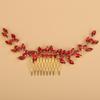 BERYUAN Bridal Full Rhinestone Hair Comb Teardrop Rhinestone Bridal Headpiece Crystal Rhinestone Hair Comb Silver Gold Wedding Hairpiece for Brides Bridesmaid (red) view 1