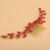 BERYUAN Bridal Full Rhinestone Hair Comb Teardrop Rhinestone Bridal Headpiece Crystal Rhinestone Hair Comb Silver Gold Wedding Hairpiece for Brides Bridesmaid (red) view 2