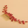 BERYUAN Bridal Full Rhinestone Hair Comb Teardrop Rhinestone Bridal Headpiece Crystal Rhinestone Hair Comb Silver Gold Wedding Hairpiece for Brides Bridesmaid (red) view 3