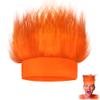 Novelty Place Orange Hairy Costume Headband - Fun and Fuzzy Crazy Hair Wig Troll Hair Costume Accessories - Perfect for Sports Parties, Cosplay, and Halloween - Fit Kids, Teens and Adults view 1