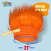 Novelty Place Orange Hairy Costume Headband - Fun and Fuzzy Crazy Hair Wig Troll Hair Costume Accessories - Perfect for Sports Parties, Cosplay, and Halloween - Fit Kids, Teens and Adults view 2