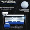 Upgrade 7-Blade Razor for Men, Razor Handle & 3 Razor Blade Refills, Dual Lubrication and Precision Trimmer, for a More Comfortable Shave (1 Razor + 30 Blade Refills) view 2