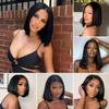 13 * 4 Lace Wigs Short Black Straight for Hair Loss Human Hair Hand Made for Hair Loss with Thin Hair (12inch) view 1