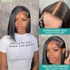 13 * 4 Lace Wigs Short Black Straight for Hair Loss Human Hair Hand Made for Hair Loss with Thin Hair (12inch) view 2