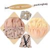 2Pcs Genergy Shower Cap for Women Waterproof, Adjustable Shower Cap Reusable, Luxury Shower Caps Comfortble, Extra Large &Double Layers &Reversible Satin Lined Bonnet(Apricot+Pink flower) view 2