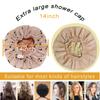 2Pcs Genergy Shower Cap for Women Waterproof, Adjustable Shower Cap Reusable, Luxury Shower Caps Comfortble, Extra Large &Double Layers &Reversible Satin Lined Bonnet(Apricot+Pink flower) view 4