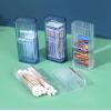 4 Pcs Cotton Swab Holder Mini Travel Swab Box for Makeup Sponge Hair Ties Floss Cosmetics Makeup Bedroom (Blue) view 2