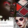 Afflano Red Black Eyeshadow Goth Makeup Palette, Vampire Blood Red Halloween Makeup Palette, Burgundy Dark Smokey Eye Shadow Palette Pigmented, Smoky Eyes Black Red Eyeshadow Costume Clown SFX Makeup view 3