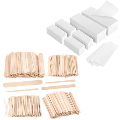 600-Count Non Woven Wax Strips 2 Size and1000Pcs Wooden Wax Sticks 4 Style
