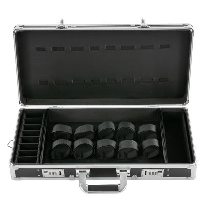 Barber Carrying Case with Two Combination Locks and Adjustable Shoulder Strap,Hairdresser Tool Box Organizer Traveling Case,Portable Travel Barber Suitcase for Hair Stylist Pet Groomer (Silver)
