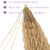 ZRQ Pre looped Micro Brazilian Braids Curly Crochet Hair 24 inch Water Wave Crochet Hair Afro Kinky Curly Blonde Braiding Hair Extensions Deep Wave Synthetic Crochet Hair For Women view 3