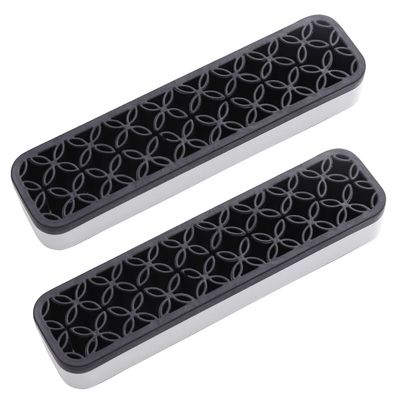 Shorven 2 Pack Silicone Makeup Brush Holder, Multi-Purpose Cosmetic Storage Box Desktop Organizers for for Makeup Set, Painting Brushes and Craft Black