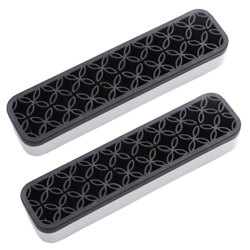 Shorven 2 Pack Silicone Makeup Brush Holder, Multi-Purpose Cosmetic Storage Box Desktop Organizers for for Makeup Set, Painting Brushes and Craft Black