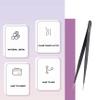 Jkjhbhged Nail Art Rhinestones Eyelashes Extension Straight & Curved Tweezers Tool Set-Black view 3