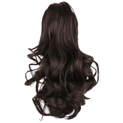 1PC Ponytail Extension for Women Curly Ponytail Extension 10in Curly Multi-layer Clip On Drawstring Ponytail Natural Breathable Shaggy Medium Length Washable Fake Ponytail for Hairstyling, Dark .