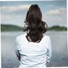 1PC Ponytail Extension for Women Curly Ponytail Extension 10in Curly Multi-layer Clip On Drawstring Ponytail Natural Breathable Shaggy Medium Length Washable Fake Ponytail for Hairstyling, Dark . view 3