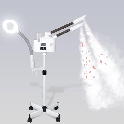 HomGarden Pro 3 in 1 Facial Steamer for Face Deep Cleaning, 5X LED Floor Magnifying Lamp UV Ozone Hot/Cool Mist Function Face Steamer Salon Spa Beauty Skin Care Equipment