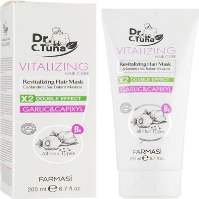 FARMASi Hair Mask, Garlic Extract, 200ml/6.76flOz - Deep Nourishment, Repair, Strengthens, Revitalizes Hair, Keratin, Vitamins, Improves Texture, Manageability, All Hair Types
