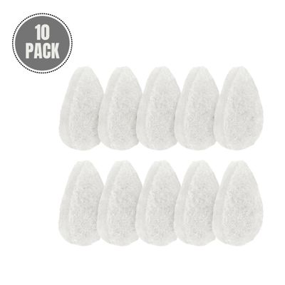 10 Pack - VerdeVida Facial Sponge/Face Scrubber, Buff Puf Style Pads, Deep Cleansing & Exfoliating, White