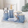 MAKEJ Bathroom Toiletries Set Ceramic Five-piece Bone China Bathroom Bathroom Toothbrush Dental Mouthwash Cup view 2