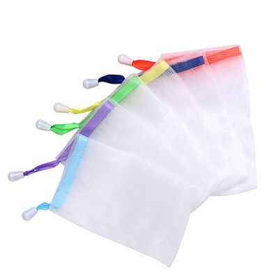 BFLCTTBD 10 PCS Soap Bubble Pouch Soap Saver Bag Soap Mesh Net Soap Saver Drawstring Foam Net for Soap Facial Cleansing Soap Hanging Bags