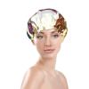Reusable Shower Cap for Women Waterproof Bath Caps Double Layer Bath Hair Caps Owls Birds Shower Hat for Ladies Spa Salon, Large Size for All Hair Lengths view 3