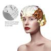 Reusable Shower Cap for Women Waterproof Bath Caps Double Layer Bath Hair Caps Owls Birds Shower Hat for Ladies Spa Salon, Large Size for All Hair Lengths view 4