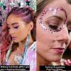 Go Ho White Pink and Silver Face Body Glitter Gel Set,Mermaid Face Paint,Holographic Long Lasting Chunky Sequins Glitter Makeup for Singer Concerts,Halloween Festival Rave Accessories view 3