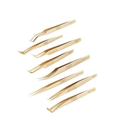LLLSSS Eyelash Extension Tweezers Gold Color
