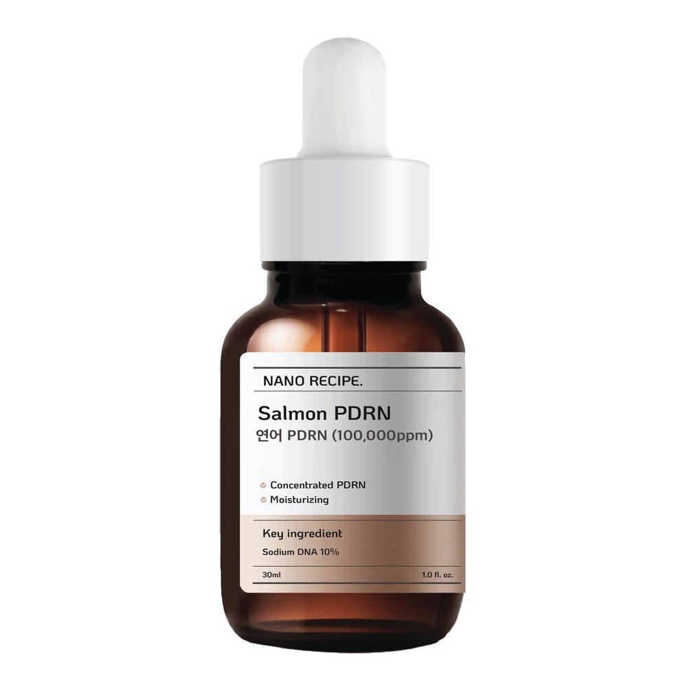 Nano Recipe Salmon PDRN (Salmon DNA) Concentrate 100,000 ppm | Mix 1-2 Drops with Your Skincare | MTS Roller Ampoule