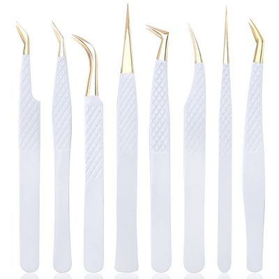 LLLSSS Tweezers For Eyelash Extension Eyebrow Stainless Steel Set Beauty Precision Tweezers Makeup Tools