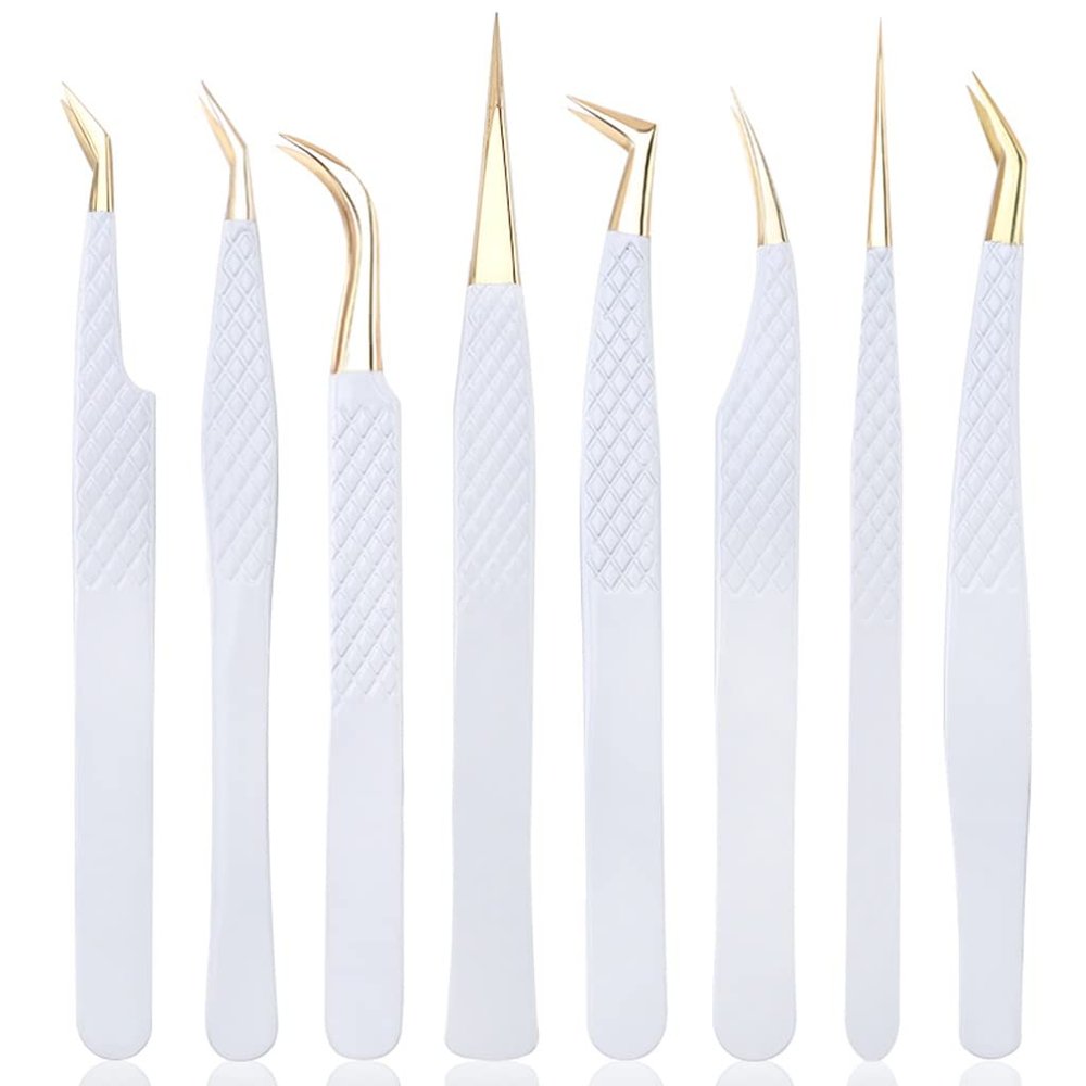 LLLSSS Tweezers For Eyelash Extension Eyebrow Stainless Steel Set Beauty Precision Tweezers Makeup Tools
