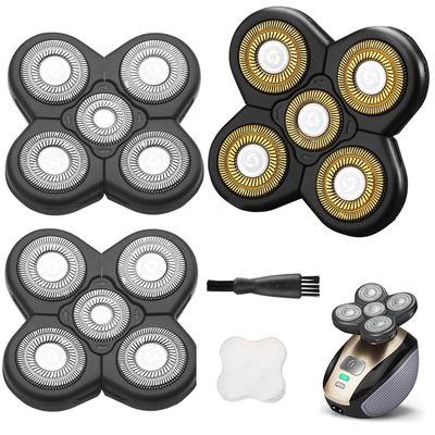 3PCS Universal 5 Blades Compatible with Freedom Gold Shaver, Head Shaver Replacement Heads
