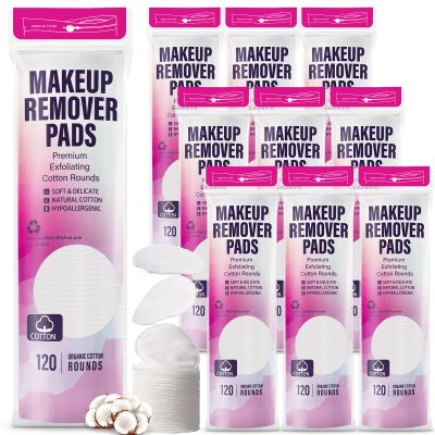 Maxcheck 1200 Count Cotton Rounds Bulk Makeup Remover Pads for Face Cotton Facial Pads Makeup Remover Lint-Free