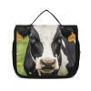 Dwrepo Hanging Toiletry Bag for Women Men Portable Waterproof Makeup Bag Organizer Cow Black Spot Travel Toiletry Bag view 1