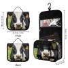 Dwrepo Hanging Toiletry Bag for Women Men Portable Waterproof Makeup Bag Organizer Cow Black Spot Travel Toiletry Bag view 2