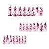 24 Pcs Halloween Press on Nails Almond Long Fake Nails Halloween False Nails with Bloodstain Designs Artificial Glossy Glue on Nails Acrylic Nails Full Cover Almond Stick on Nails for Women and Girls view 3