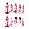 24 Pcs Halloween Press on Nails Almond Long Fake Nails Halloween False Nails with Bloodstain Designs Artificial Glossy Glue on Nails Acrylic Nails Full Cover Almond Stick on Nails for Women and Girls view 4
